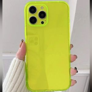 iPhone 14 Pro Max Phone Case in Transparent Neon Yellow